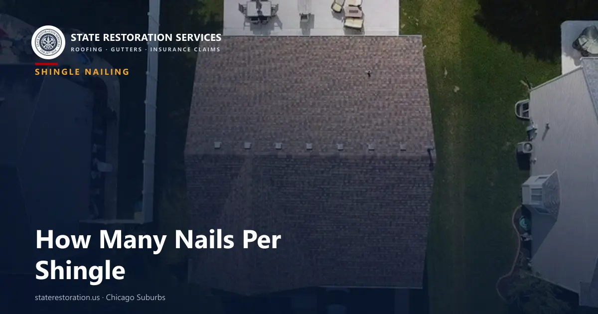 Aerial view of an asphalt shingle roof on a Chicago-area home