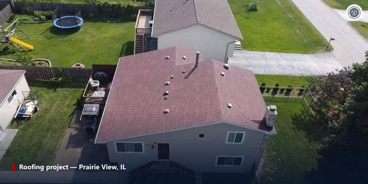 Completed asphalt shingle roofing project on a home in the Chicago suburbs