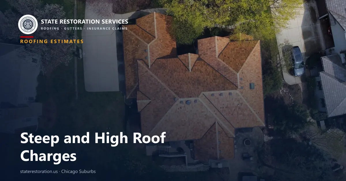 Aerial view of a completed asphalt shingle roof with multiple hips and valleys on a Chicago-area home