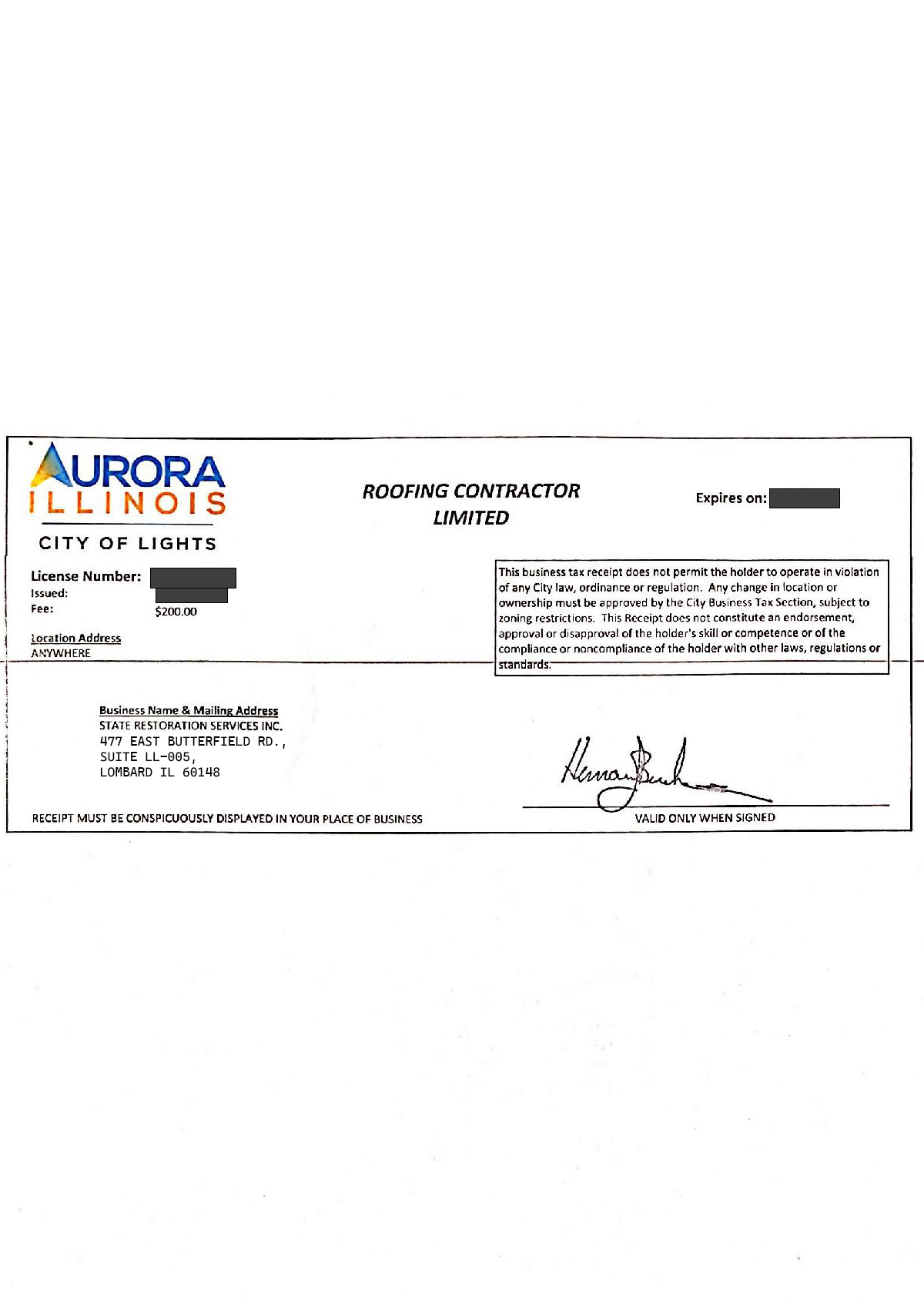Aurora Contractor Registration and Permi
